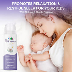 Vigority Magnesium Lotion lavender oil bottle scene for soothing bedtime scent