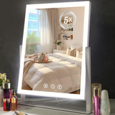 ViKert lighted makeup mirror front view with 78 LEDs for even lighting.