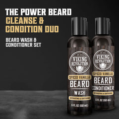 Viking Revolution beard conditioner bottle offering softness and manageability after washing