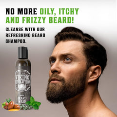 Viking Revolution Beard Oil with argan and jojoba delivers deep moisturization.