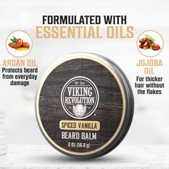 Viking Revolution beard oil spiced vanilla bottle nourishes and hydrates