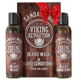 Viking Revolution beard wash bottle close-up highlighting softer beard.