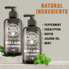 Viking Revolution Biotin men's conditioner bottle showing moisturizing formula.