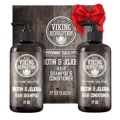 Viking Revolution Biotin men's shampoo bottle with calm-scape scalp comfort focus.
