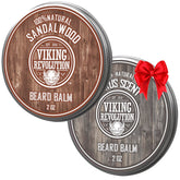 Viking Revolution Citrus and Sandalwood beard balm bottle for easy styling