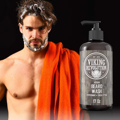 Viking Revolution ingredients flag highlights argan and jojoba oils for nourishment