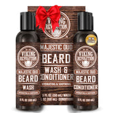 Viking Revolution majestic oud beard wash bottle with premium packaging and scent promise.