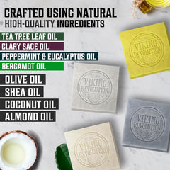 Viking Revolution Men's Soap Bergamot lather offers an uplifting aroma while cleansing.