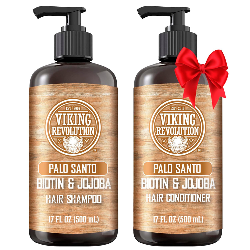 Viking Revolution Palo Santo shampoo bottle with refreshing scent for men