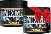 Viking Revolution pomade jar closeup showing strong hold for classic styles