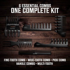 Viking Revolution 6-piece fine-tooth comb for precise parting and a smooth finish