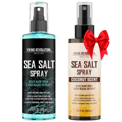 Viking Revolution sea salt spray bottle shows premium at-home styling packaging.