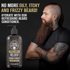 Viking Revolution ingredient panel shows argan and jojoba oils for deep nourishment.