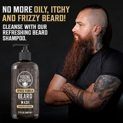 Viking Revolution beard wash ingredients argan and jojoba oils for moisture.