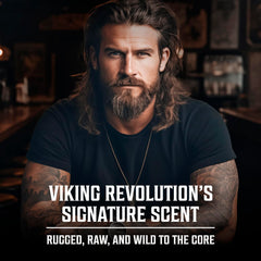 Viking Revolution Spiced Vanilla Cologne gift-pack arrangement suggests gift-worthy fragrance for men.