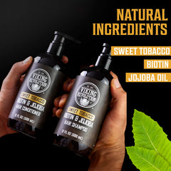Viking Revolution Sweet Tobacco ingredients highlight jojoba and olive oils for moisturized hair.