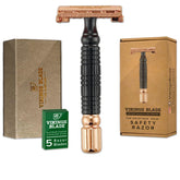 Vikings Blade Chieftain Odin safety razor close-up for premium close shave