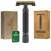 Vikings Blade Chieftain razor handle close-up for a precise, comfortable shave.