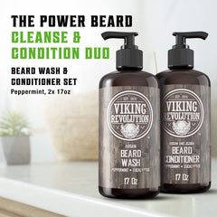 Viking Revolution beard wash lather closeup shows rich foam for thorough cleaning.