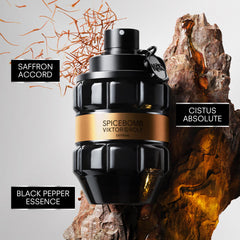 Viktor&Rolf Spicebomb Extreme bottle side view hints at long-lasting scent for evenings.