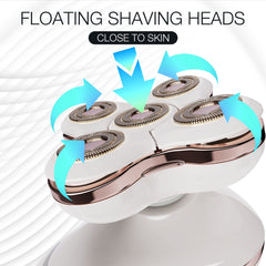 VIMC electric razor 5D blade close-up showing irritation reduction