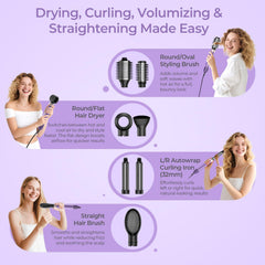 Vincofy 7-in-1 right auto-wrap curl delivering quick volume and smooth finish
