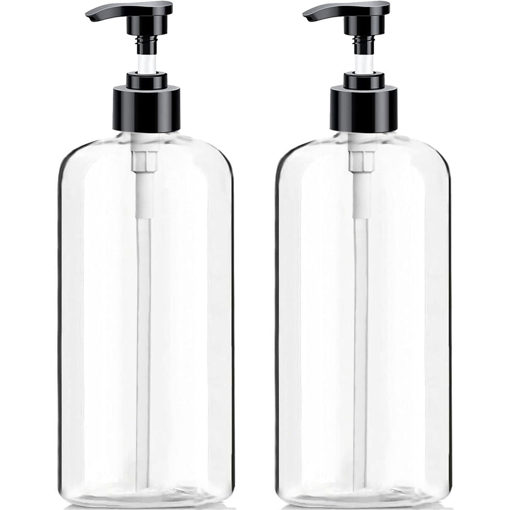 Vioetry empty pump bottles 32oz clear two-pack for easy refills and organized countertops