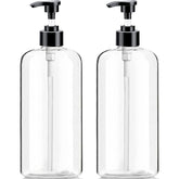 Vioetry empty pump bottles 32oz clear two-pack for easy refills and organized countertops