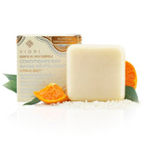 Viori Citrus Zest conditioner bar close-up showing hydrating formula for detangling