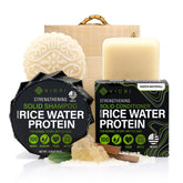 Viori Hidden Waterfall Shampoo Bar Set with bamboo holder for sulfate-free cleansing and travel convenience.