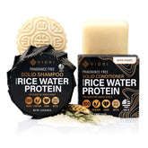 Viori Native Essence Shampoo Bar close-up highlighting rice water for vibrant hair.