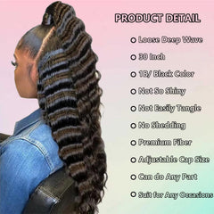 VIPPRETTY 30-inch loose deep wave wig for voluminous, natural movement.