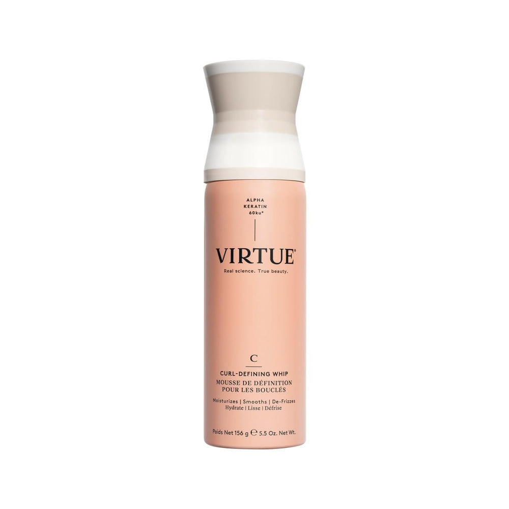 Virtue Curl Defining Whip being dispensed for easy, defined curls.