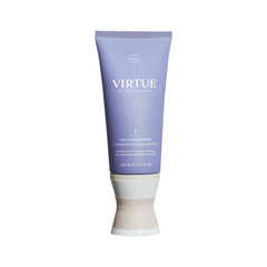 VIRTUE Full Conditioner bottle pour demonstrates lightweight conditioning for soft, manageable hair.