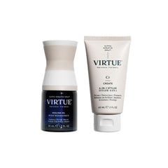 VIRTUE Healing Hair Oil bottle close-up showing repair-focused formula for damaged hair