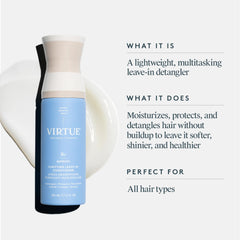 VIRTUE Purifying Leave-In Hair Conditioner Spray mist on hair for detangling and smoothness