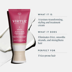 Virtue Un-Frizz curly hair definition after use showing improved curl shape.