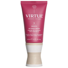 Virtue Un-Frizz leave-in bottle application for easy smoothing and detangling.