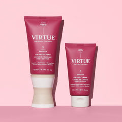 Virtue Un-Frizz smooth texture close-up revealing non-greasy, lightweight feel.
