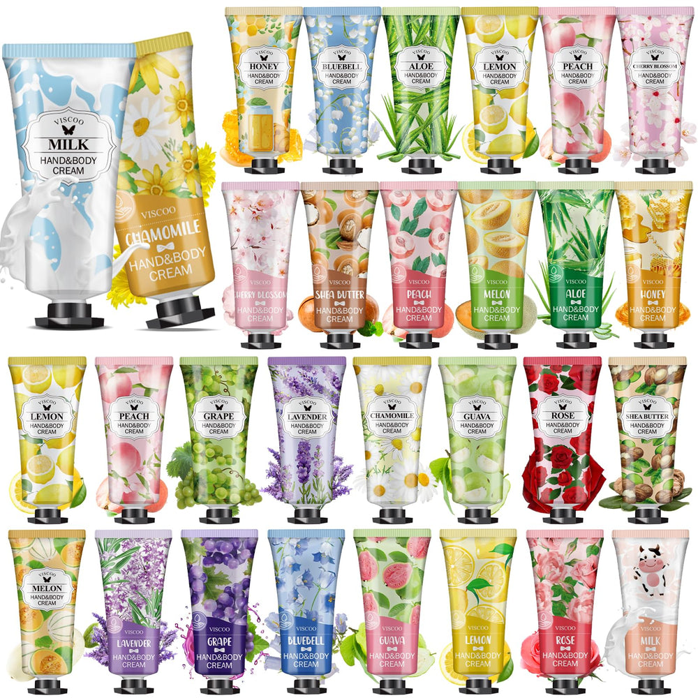 VISCOO 28-pack hand cream gift set with varied fragrances for daily mood care.