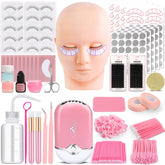 Viscoo eyelash extension kit mannequin head for realistic practice and makeup training.