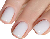 Vishine blanco lechoso con brillo espejo para uñas.