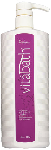 Vitabath Gelee 32oz bottle ready for shower use.