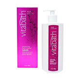 Vitabath Plus bottle pump dispenses a hydrating bath gel for bath or shower.