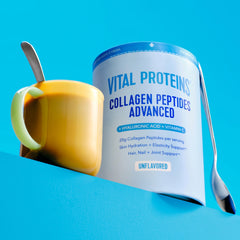 Vital Proteins open container displaying fine collagen powder ready to use