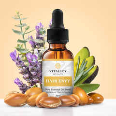 Vitality Hair Envy scalp massage moment highlighting soothing oil blend