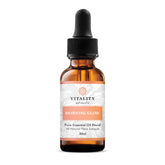Vitality Morning Glow serum bottle close-up highlighting hydration-boosting formula