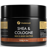 VITALSKINOIL body butter jar in black packaging for daily hydration and masculine scent