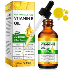 Vitamin E Oil bottle with dropper delivering hydration for skin
