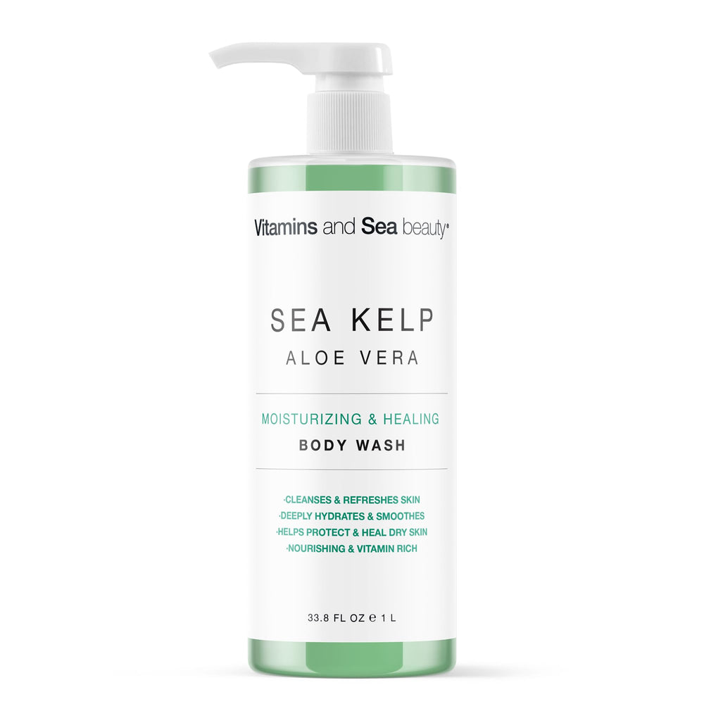 VITAMINS AND SEA BEAUTY moisturizing body wash bottle-front for daily use.